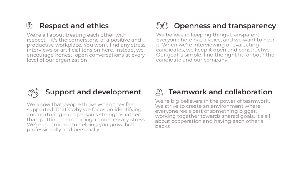 core values of a people oriented company