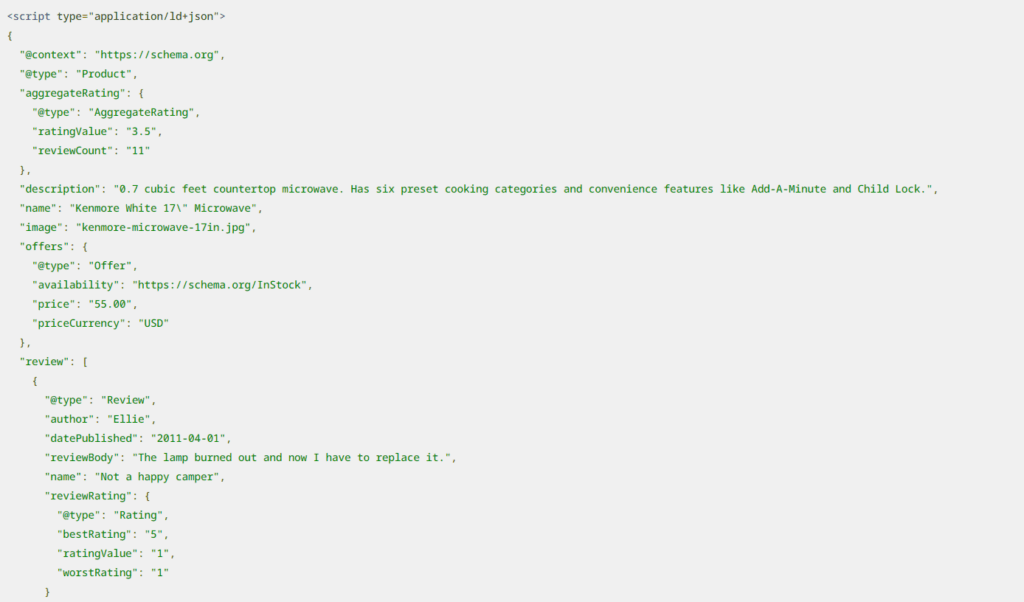 product listing schema